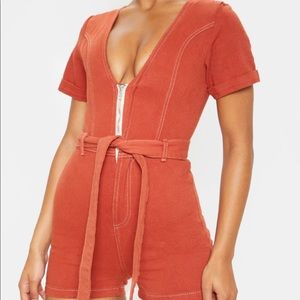 Pretty little thing denim romper , never worn